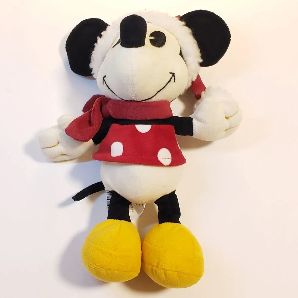 Disney Store Minnie Mouse Plush Pie Eyed Christmas Santa Hat Vintage 8